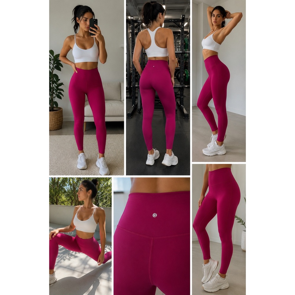 CRZ‎ YOGA High Waisted Magenta Pink Leggings 7/8 Length Athletic Yoga Pants